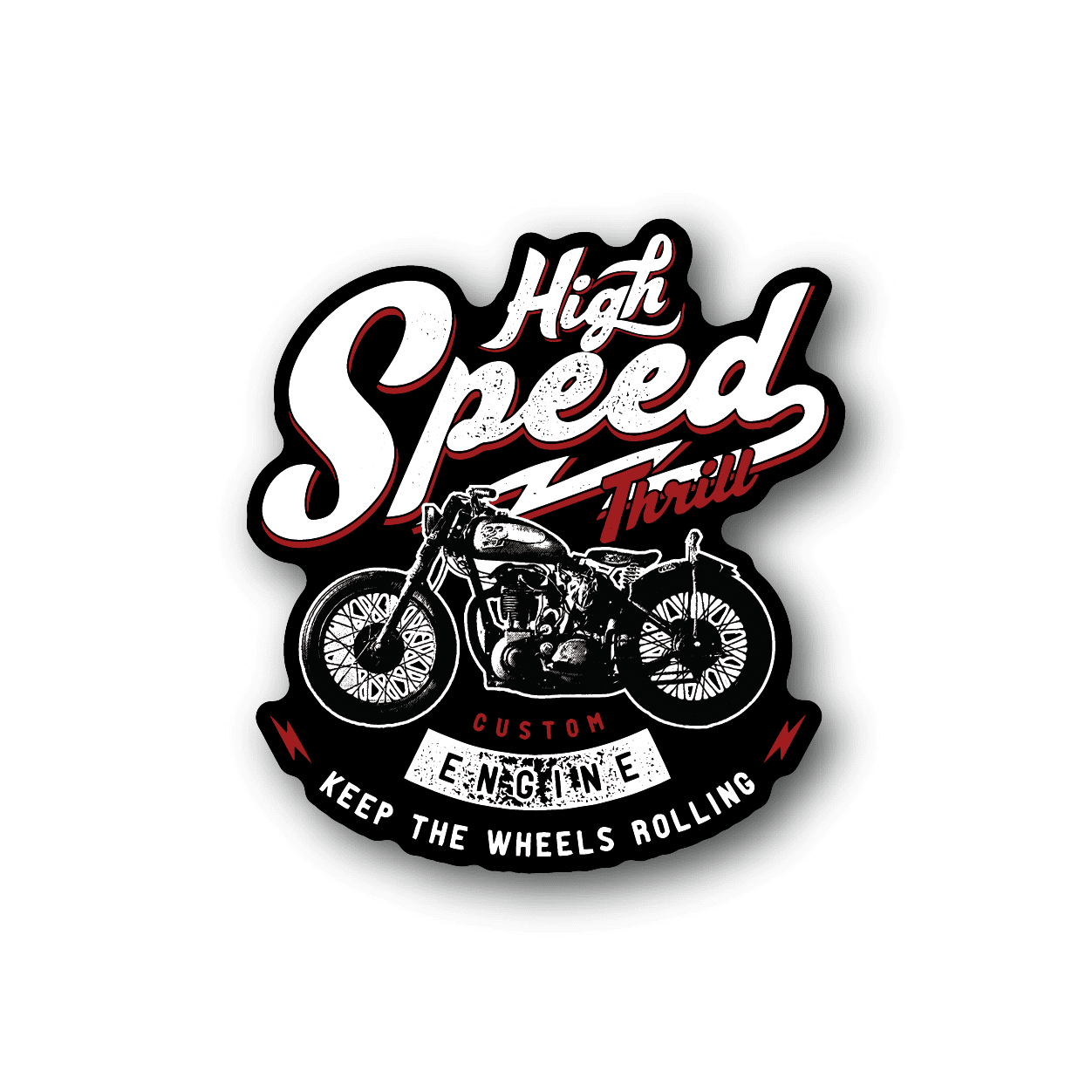 Image of High Speed Thrills Motorcycle Sticker