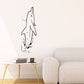 Dolphin splash wall decal with a leaping dolphin silhouette, black outline