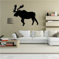 Hiking moose decal, black silhouette of a standing moose with antlers and raised paws