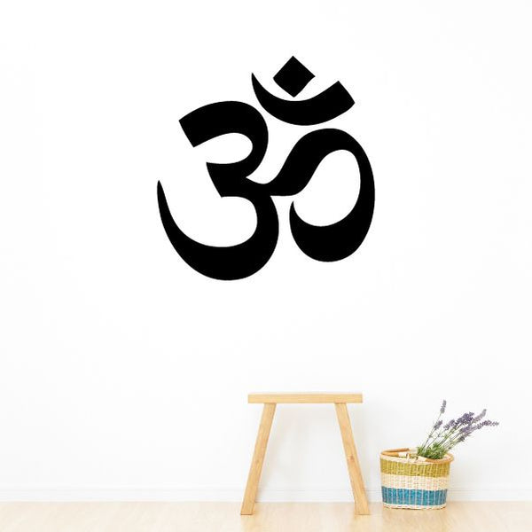 Hindu Om decal with bold black Om symbol