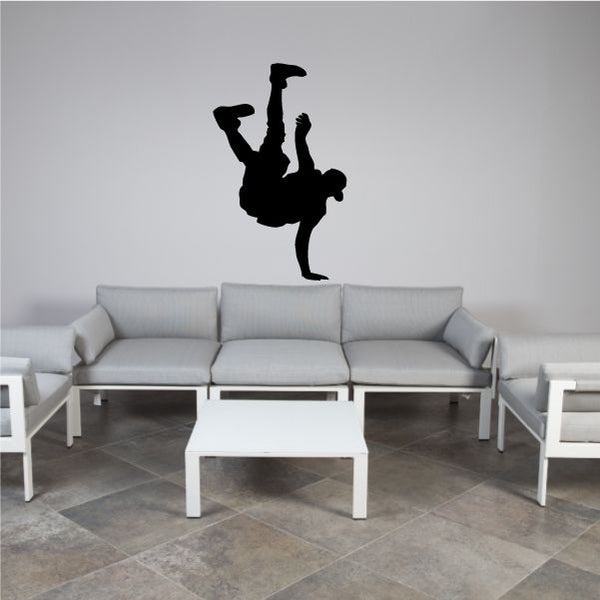 Black hip hop dancer wall decal vinyl silhouette