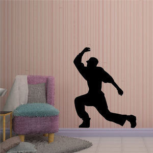 Hip hop dancer wall decal with black vinyl silhouette pose