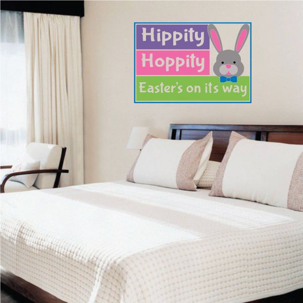 Image of Hippity Hoppity Easter's on its Way Printed Die Cut Decal