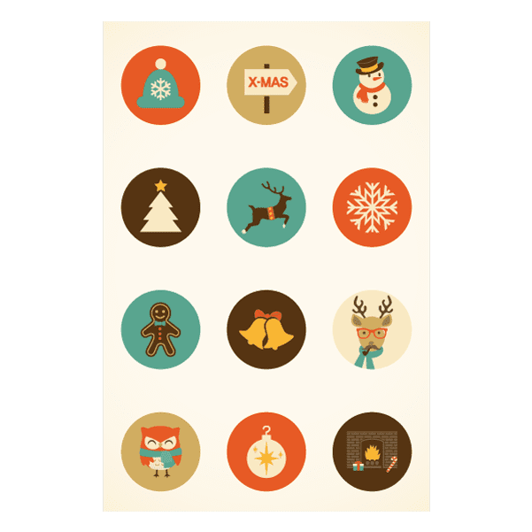 Image of Hipster Christmas - Xmas Sticker Sheet