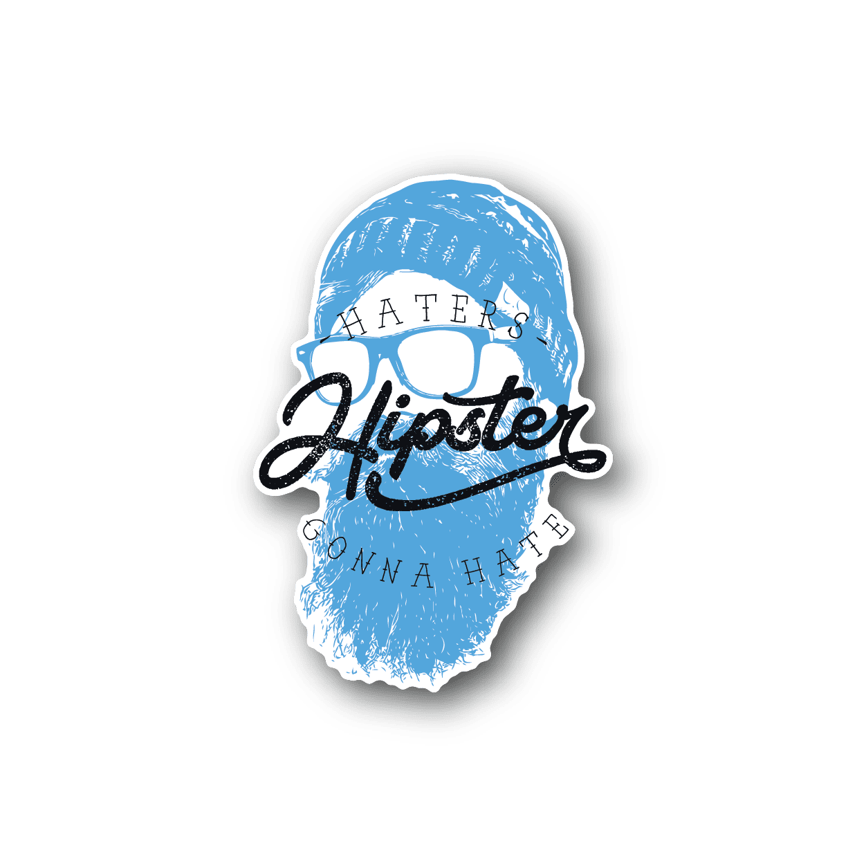 Image of Hipster Haters Gonna Hate Bearded Sticker