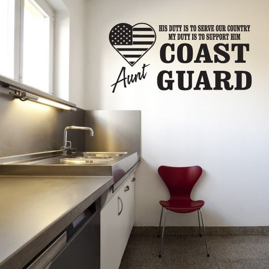 Image of His Duty Aunt Coast Guard Decal