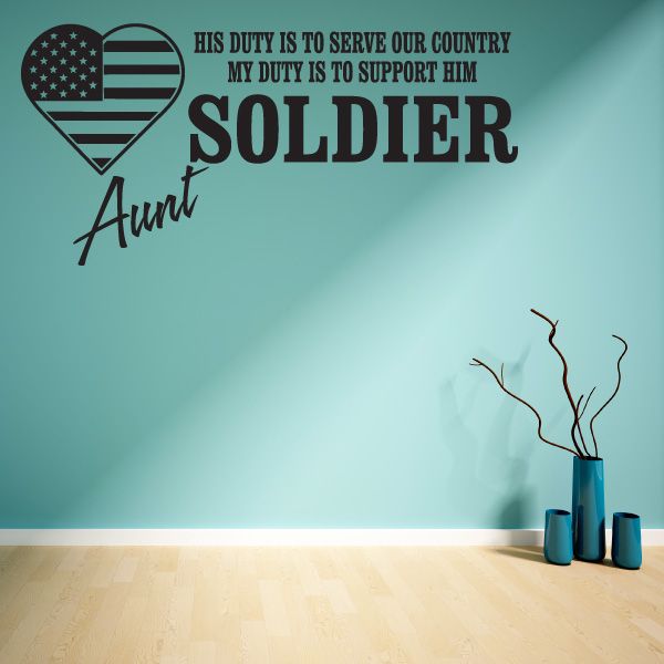 Image of His Duty Aunt Soldier Decal