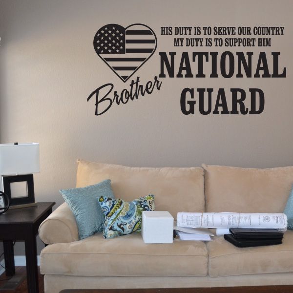 Image of His Duty Brother National Guard Decal