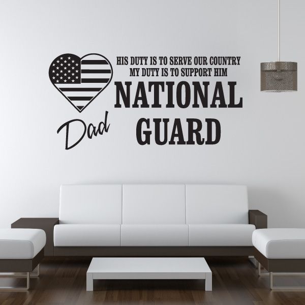 Image of His Duty Dad National Guard Decal