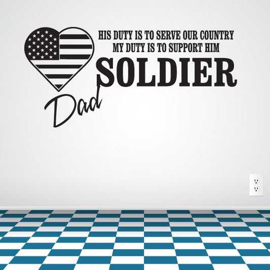 Image of His Duty Dad Soldier Decal