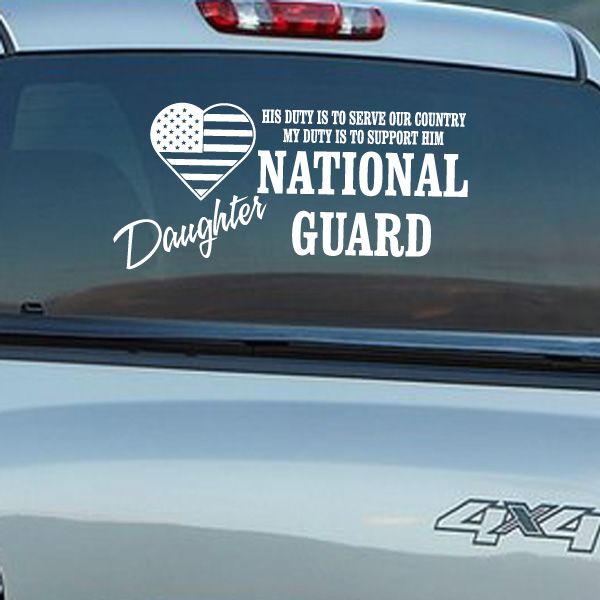 Image of His Duty Daughter National Guard Decal