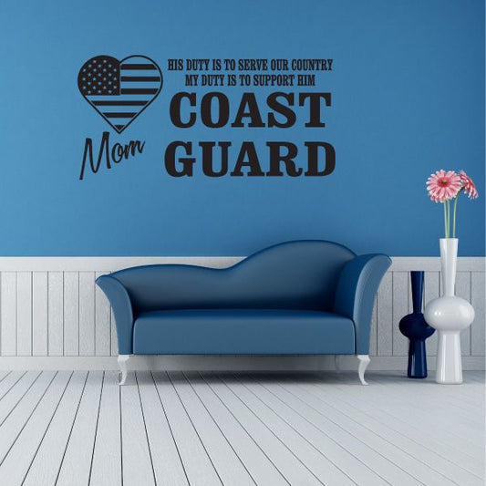 Image of His Duty Mom Coast Guard Decal