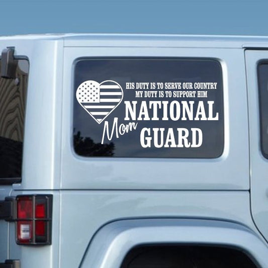 Image of His Duty Mom National Guard Decal