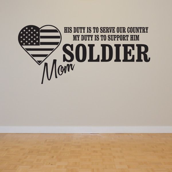 Image of His Duty Mom Soldier Decal