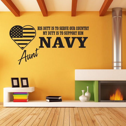 Image of His Duty Navy Aunt Decal