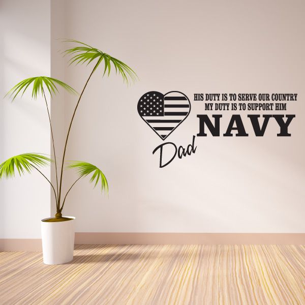 Image of His Duty Navy Dad Decal