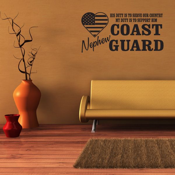 Image of His Duty Nephew Coast Guard Decal