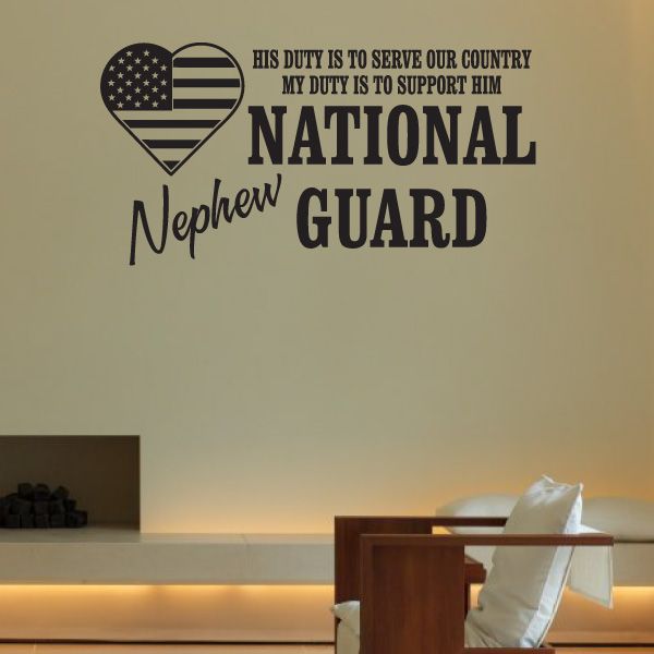 Image of His Duty Nephew National Guard Decal