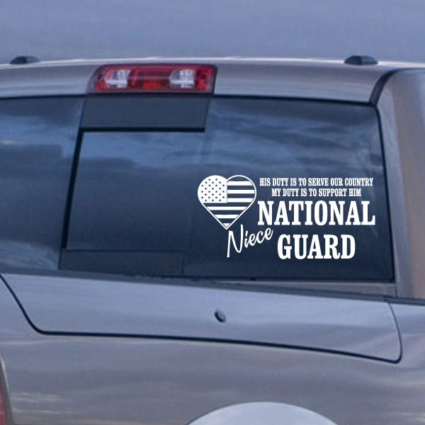 Image of His Duty Niece National Guard Decal