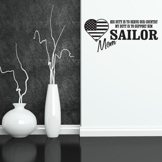 Image of His Duty Sailor Mom Decal