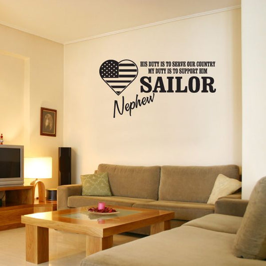 Image of His Duty Sailor Nephew Decal