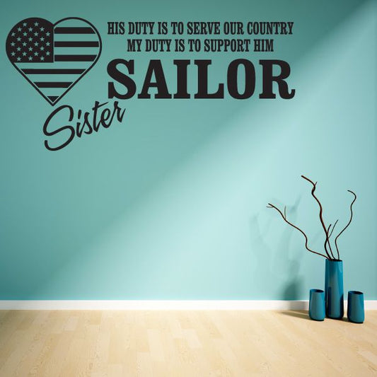 Image of His Duty Sailor Sister Decal