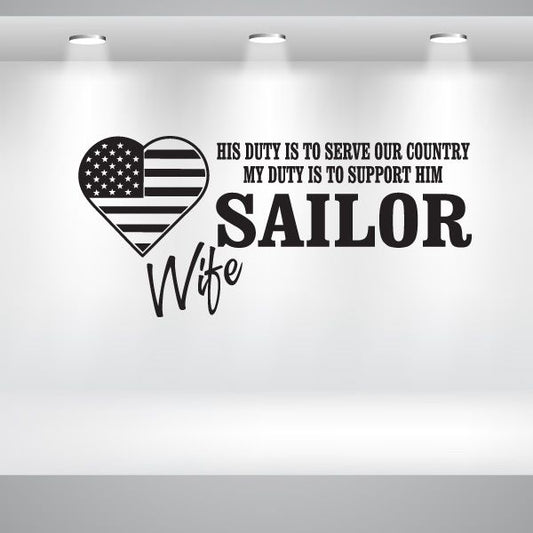 Image of His Duty Sailor Wife Decal