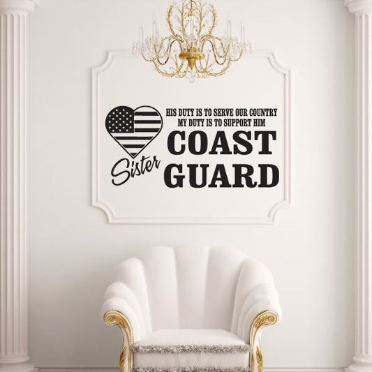 Image of His Duty Sister Coast Guard Decal