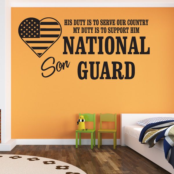 Image of His Duty Son National Guard Decal