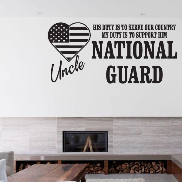 Image of His Duty Uncle National Guard Decal