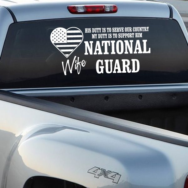 Image of His Duty Wife National Guard Decal