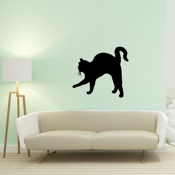 Image of Hissing Arched Cat Decal