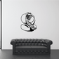 Hissing cobra snake decal with coiled cobra head and open mouth, outlined in black.