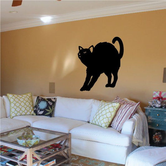 Image of Hissing Halloween Cat Decal