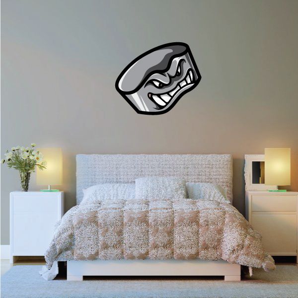 Image of Hockey Angry Puck Wall Decal - Vinyl Car Sticker - Uscolor004