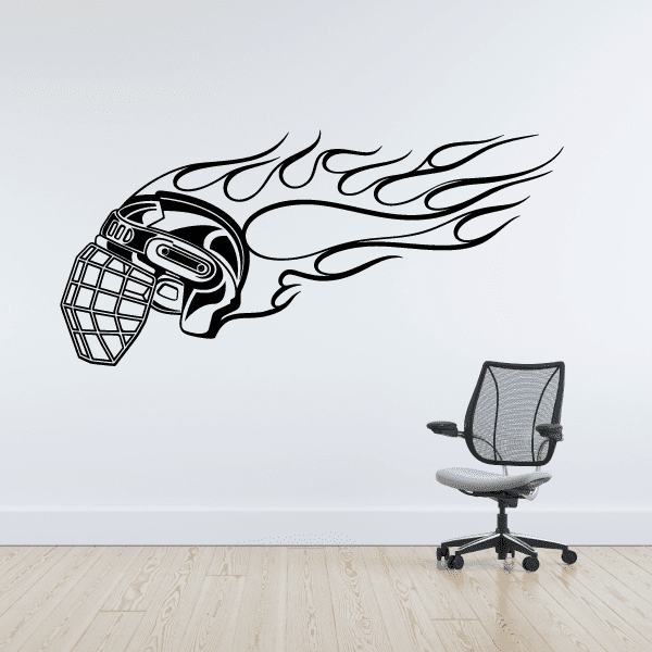 Image of Hockey Flames Player Wall Decal - Vinyl Decal - Car Decal - CDS123