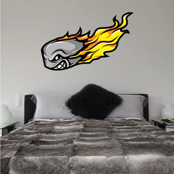 Image of Hockey Flaming Puck Wall Decal - Vinyl Car Sticker - Uscolor002