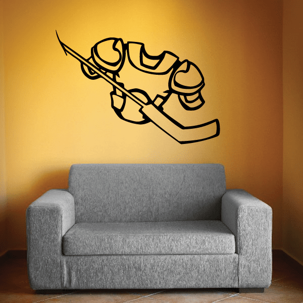 Image of Hockey Gear Player Wall Decal - Vinyl Decal - Car Decal - CDS030