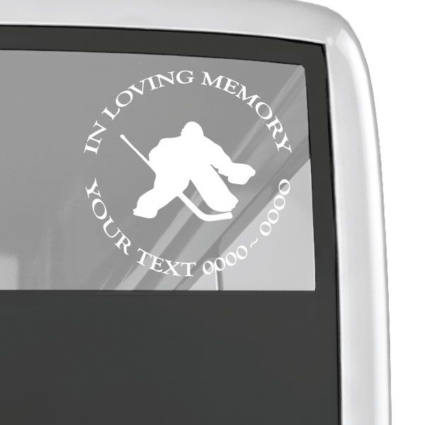 Image of Hockey Goalie Custom In Loving Memory Decal