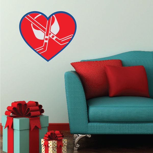Image of Hockey Heart Wall Decal - Vinyl Decal - Car Decal - Vdcolor006