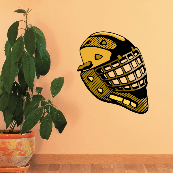 Image of Hockey Helmet Player Wall Decal - Vinyl Sticker - Car Sticker - Die Cut Sticker - CDSCOLOR125