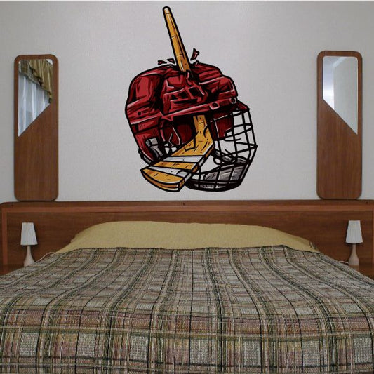 Image of Hockey Helmet Wall Decal - Vinyl Car Sticker - Uscolor007