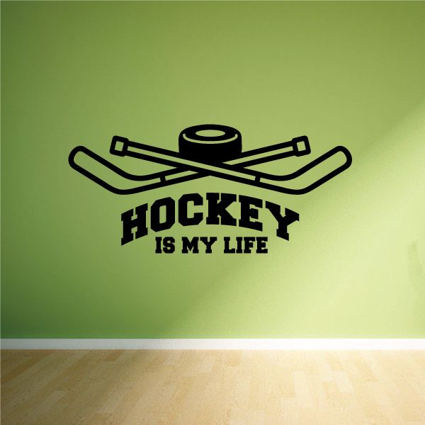 Image of Hockey is my Life Wall Decal - Vinyl Decal - Car Decal - Vd004