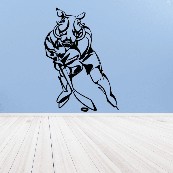 Image of Hockey Mascots Player Wall Decal - Vinyl Decal - Car Decal - CDS091