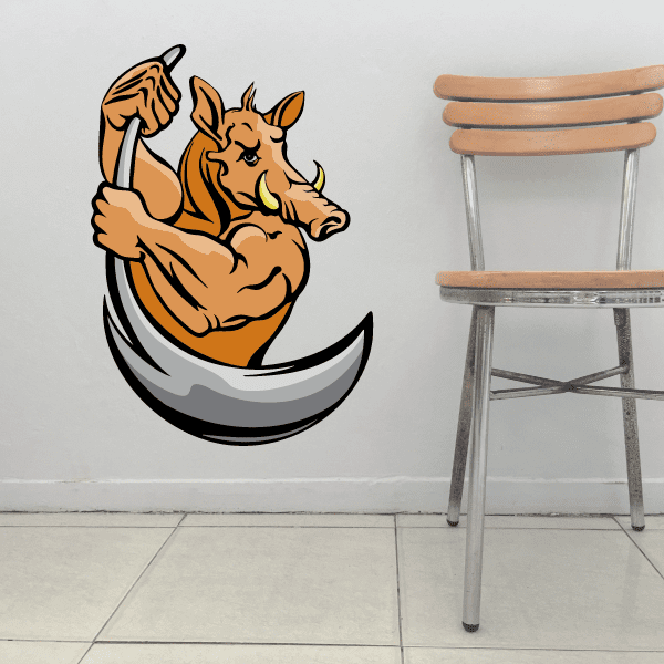 Image of Hockey Mascots Player Wall Decal - Vinyl Sticker - Car Sticker - Die Cut Sticker - CDSCOLOR166