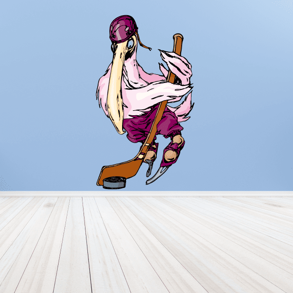 Image of Hockey Mascots Player Wall Decal - Vinyl Sticker - Car Sticker - Die Cut Sticker - CDSCOLOR169