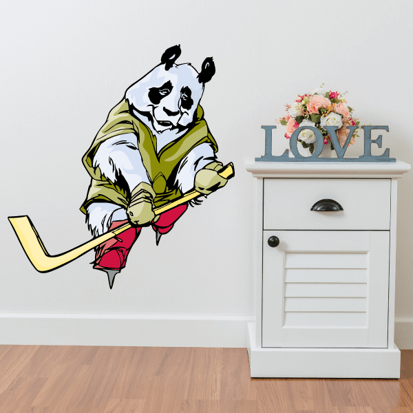 Image of Hockey Mascots Player Wall Decal - Vinyl Sticker - Car Sticker - Die Cut Sticker - CDSCOLOR172