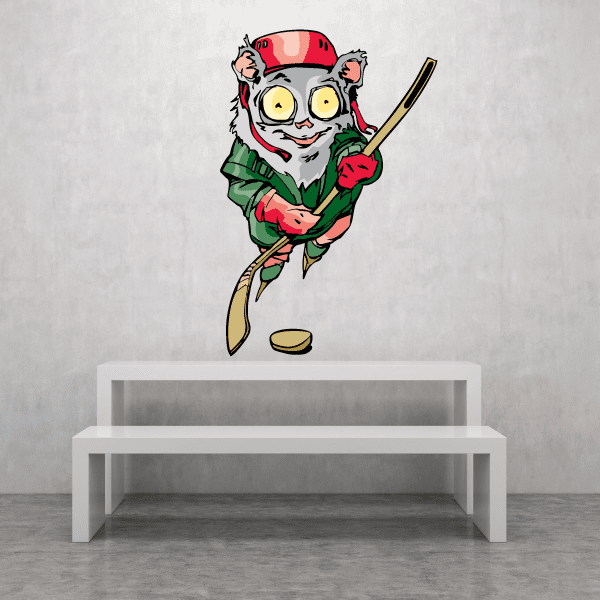 Image of Hockey Mascots Player Wall Decal - Vinyl Sticker - Car Sticker - Die Cut Sticker - CDSCOLOR173