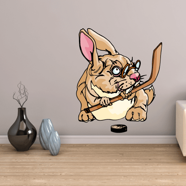 Image of Hockey Mascots Player Wall Decal - Vinyl Sticker - Car Sticker - Die Cut Sticker - CDSCOLOR174