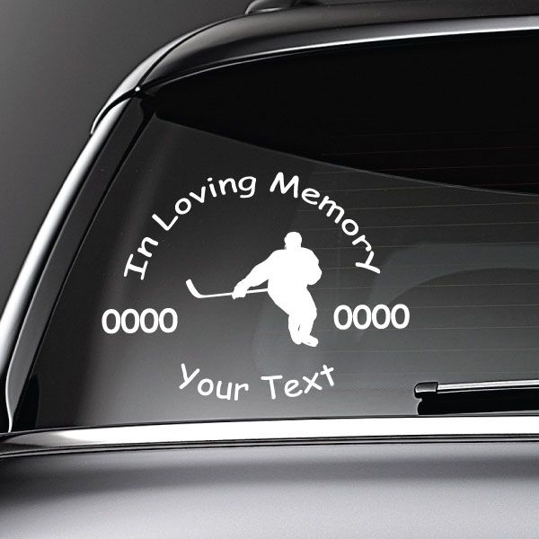 Image of Hockey Player Custom In Loving Memory Decal